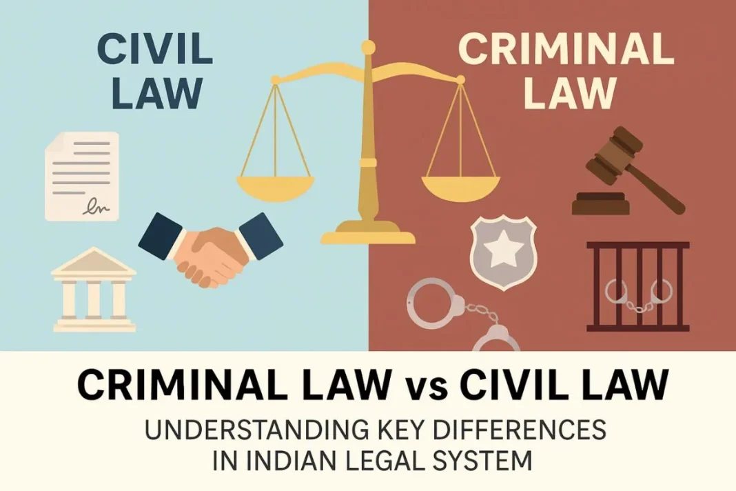 difference between civil and criminal law